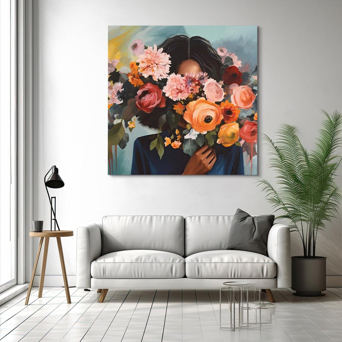 Obraz na płótnie 70x70 - Ukryte Emocje - obraz, akwarela