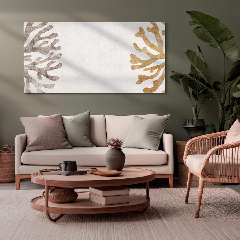 Obraz na płótnie 100x50 - Beżowa Symfonia Rafy - beżowa grafika, tło jak płótno