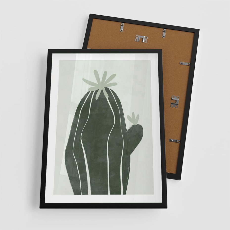 Plakat w ramie 50x70 - Zieleń Inspirującego Życia - zielony plakat, minimalizm - rama czarna