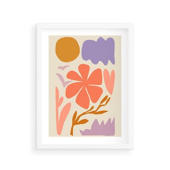 Plakat w ramie 30x40 - Nowoczesne Światło - abstrakcyjny obraz, pastelowe kolory - rama biała