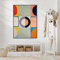 Obraz w ramie 50x70 - Taniec Kształtów Emocji - abstrakcyjne geometryczne kształty, olejny obraz - rama czarna