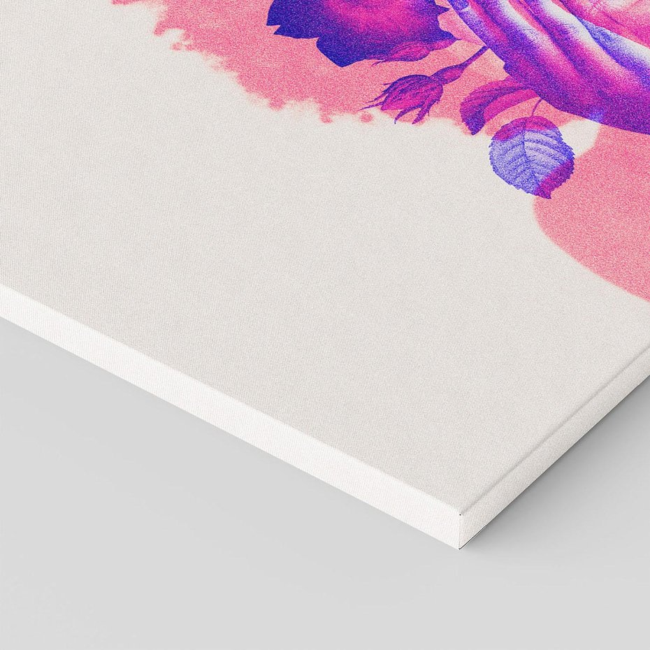 Obraz na płótnie 100x70 - Kwiaty we Włosach - różowa postać, grafika