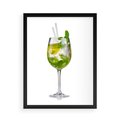 Plakat w ramie 50x70 - Limonkowy drink w letnim stylu - drink, limonka - rama czarna