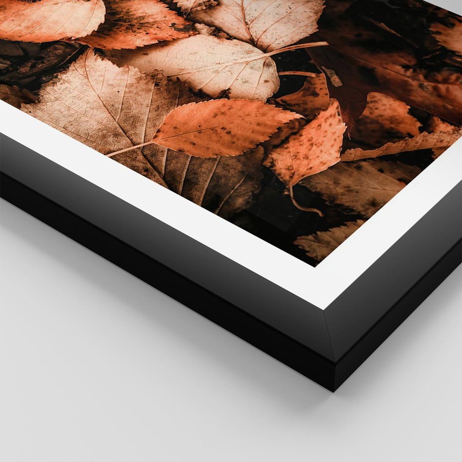 Plakat w ramie 30x40 - Jesienna Paleta - liście, jesień - rama czarna