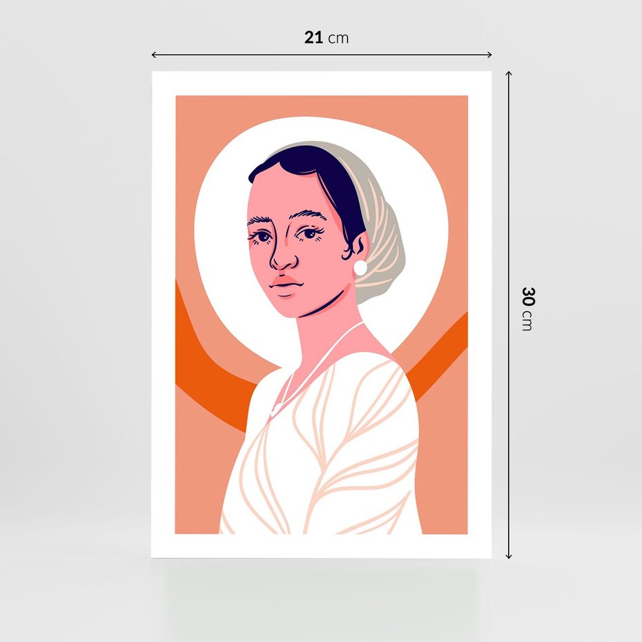 Plakat bez ramy 21x30 - Kobieca Harmonia - nowoczesny plakat, styl retro