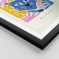 Plakat w ramie 50x70 - Kolorowe Spektrum - abstrakcyjny plakat, niebieski kot - rama czarna