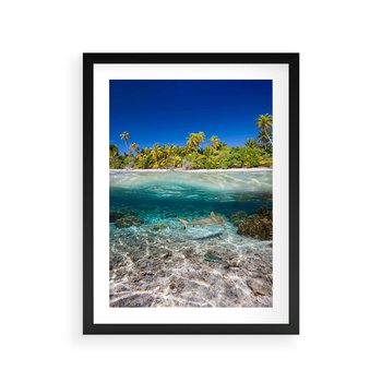 Plakat w ramie 40x50 - Tropikalne Morze i Kolorowa Rafa - tropikalne, morze - rama czarna