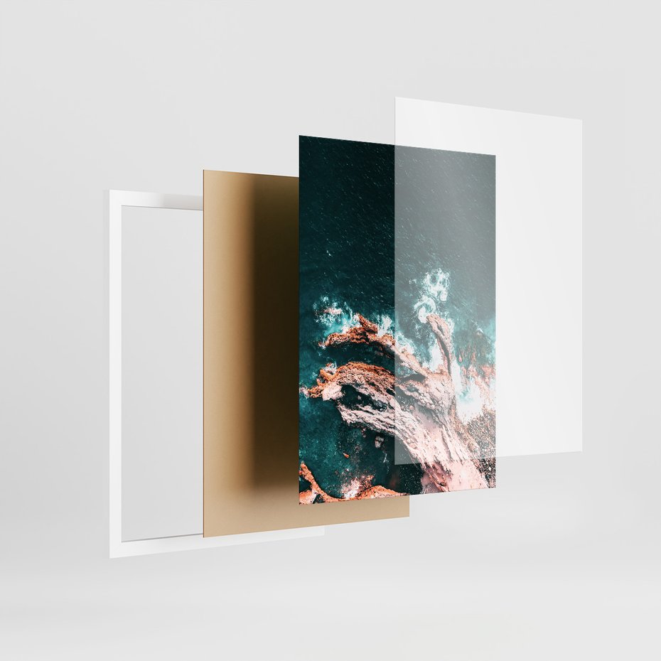 Zestaw obrazy w ramie 40x50 galeria - Typografia, morze, ocean, fale - rama biała