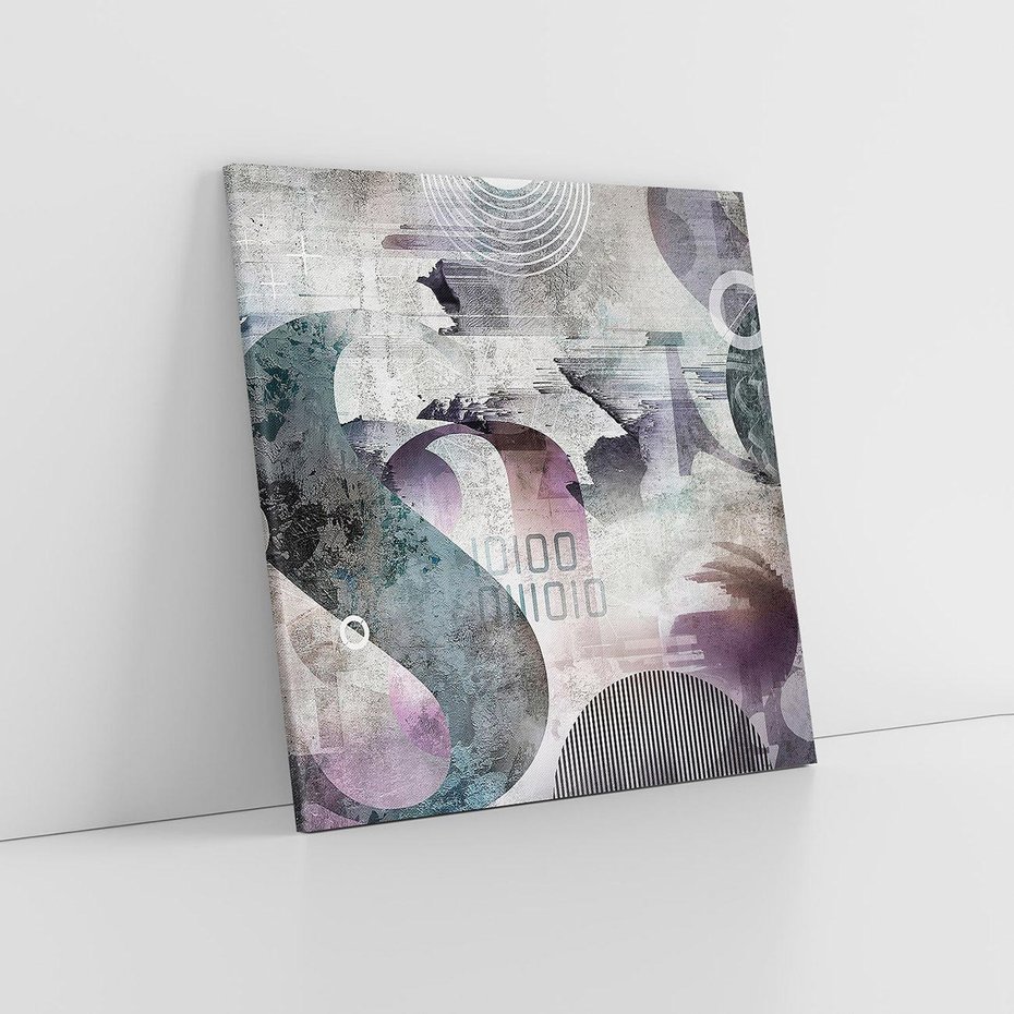 Obraz na płótnie 50x50 - Nocne opowieści w barwach - typografia, abstrakcja