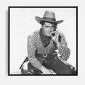 Obraz w ramie 50x50 - Dziki Zachód - retro zdjęcie, czarno białe - rama czarna