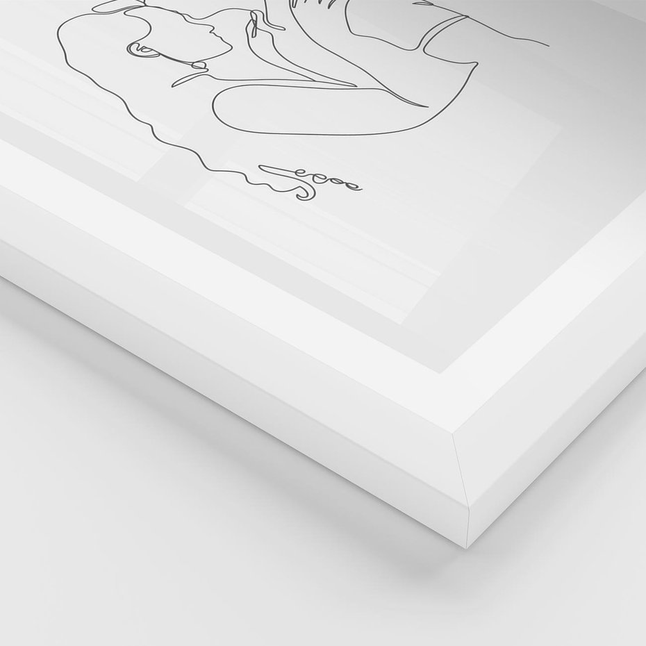 Plakat w ramie 30x40 - Wewnętrzne Emocje - para zakochanych, kobieta i mężczyzna - rama biała