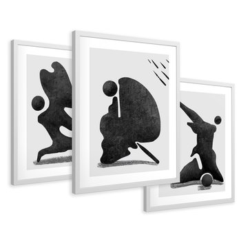 Zestaw obrazy w ramie 50x70 galeria - Nowoczesne, minimalistyczne, grafiki - rama biała