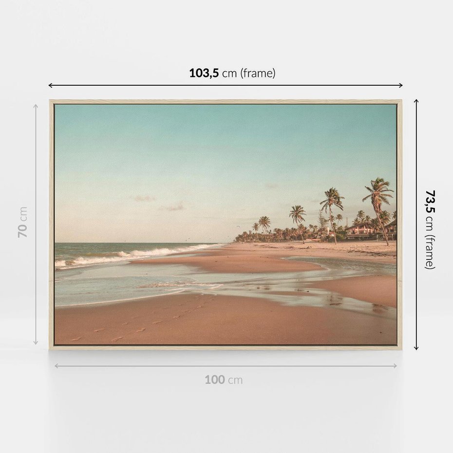 Obraz w ramie 100x70 - Ukojenie na Plaży - fotografia, rajska plaża - rama drewno