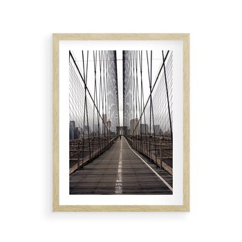 Plakat w ramie 50x70 - Nowoczesna Linia - most, nowoczesna - rama drewno