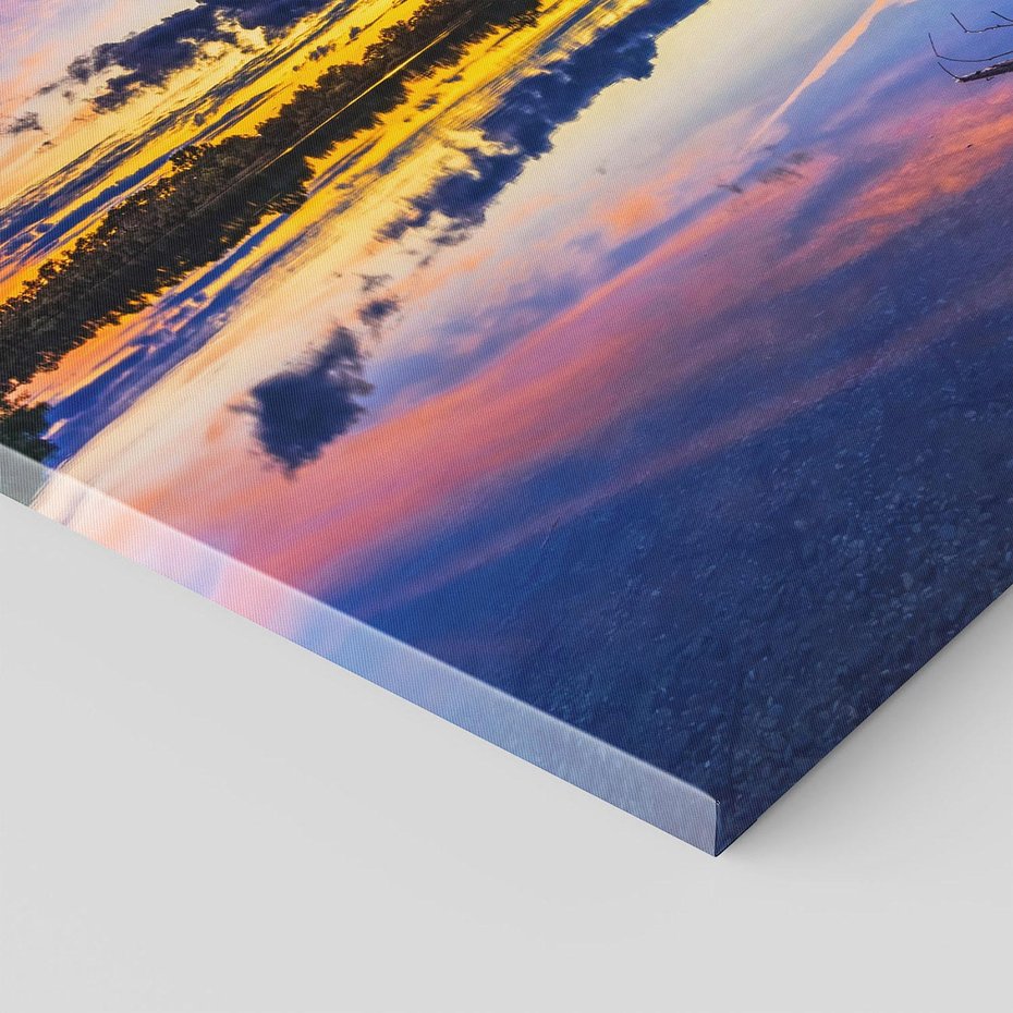 Obraz na płótnie 30x30 - Magiczny zachód słońca nad jeziorem - zachód, słońca