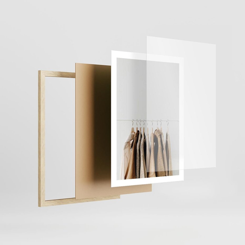 Plakat w ramie 50x70 - Boho Elegancja - boho kobiece zdjęcie, wieszak - rama drewno