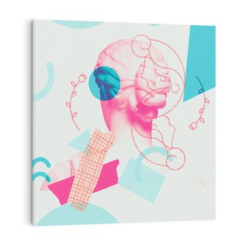 Obraz na płótnie 50x50 - Sztuka w Różach - nowoczesna sztuka, kolaż ze zdjęć