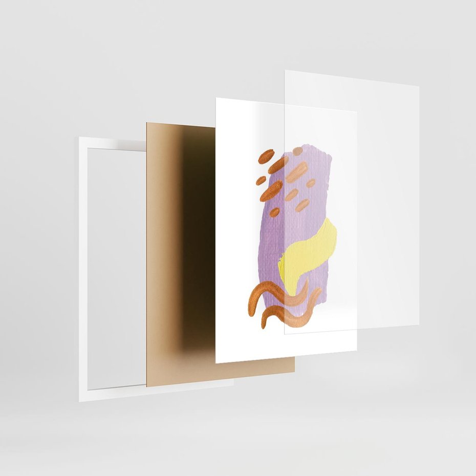 Plakat w ramie 30x40 - Kolorowe Pastelowe Spektrum - akwarela, minimalizm - rama biała