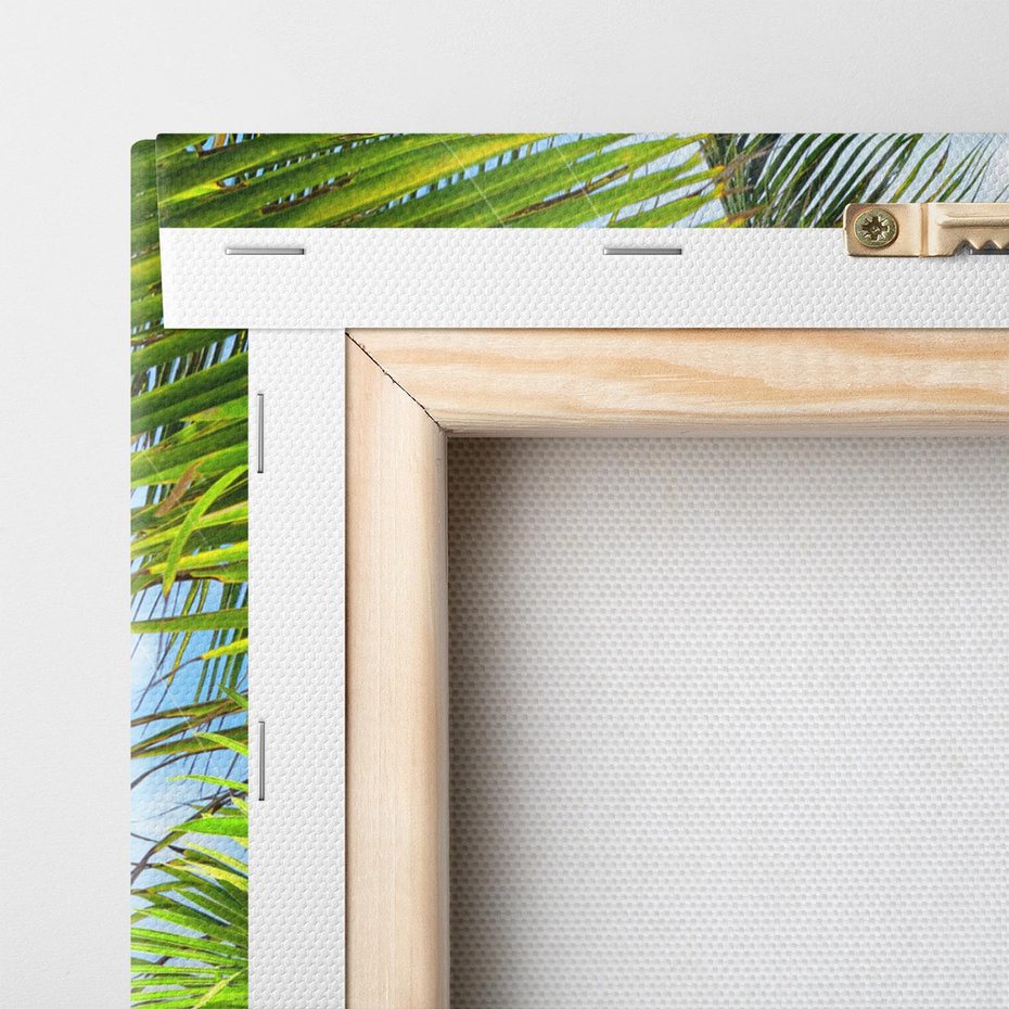 Obraz na płótnie 50x50 - Palmy tańczące na tropikalnej plaży - palmy, plaża