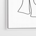 Obraz w ramie 70x100 - Zaklęte Linie - szkic kobiety, jedną linia - rama biała