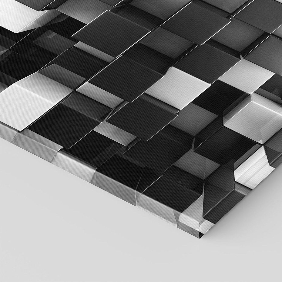 Obraz na płótnie 70x50 - Abstrakcyjna Szachownica: Gra Kolorów w 3D - 3D, abstrakcja