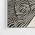 Obraz w ramie 50x70 - Harmonijne Kształty - abstrakcyjne ryciny, czarno biały - rama biała
