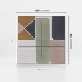 Obraz w ramie 80x80 - Sztuka Abstrakcji - geometryczne kształty, kolorowe prostokąty - rama biała