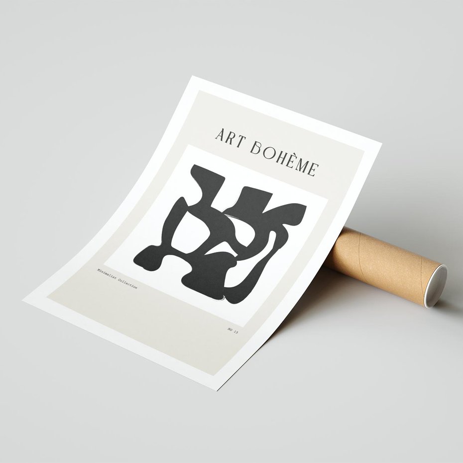 Plakat bez ramy 21x30 - Boho Szepty - boho plakat, minimalizm