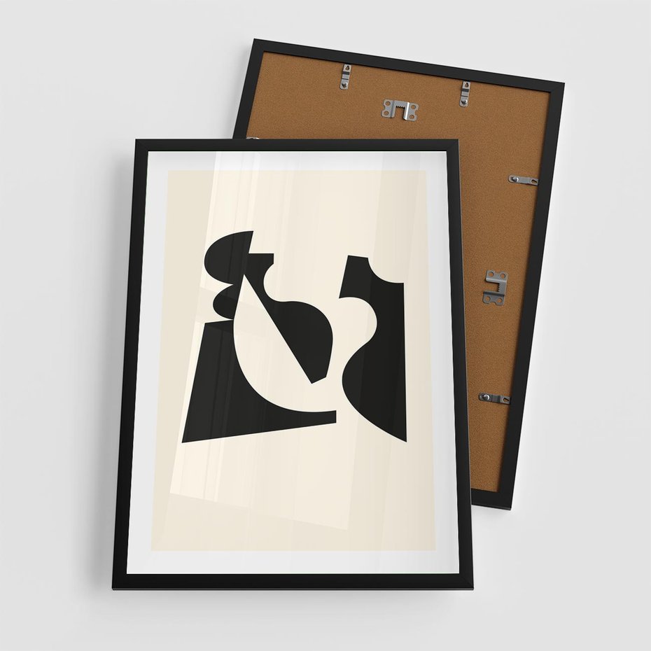 Plakat w ramie 50x70 - Tajemnicze Spektrum - abstrakcyjne kształty, geometria - rama czarna