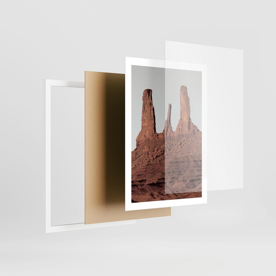 Plakat w ramie 50x70 - Surowość Pustyni - pustynia, kanion - rama biała