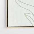 Obraz w ramie 50x50 - Zielona Równowaga Linii - abstrakcyjne delikatne zielone linie, nowoczesny plakat - rama drewno