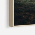 Obraz w ramie 50x70 - Zamglona Prostota - artystyczna fotografia, samotne drzewo na zamglonej łące - rama drewno