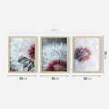 Zestaw obrazy w ramie 50x70 galeria - Dmuchawiec, makro, nowoczesny, styl - rama drewno