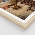 Plakat w ramie 30x40 - Kawowa filiżanka pełna aromatu - kawa, filiżanka - rama drewno