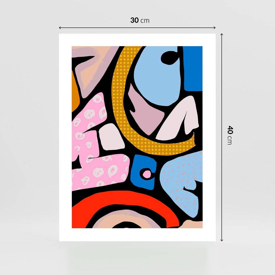 Plakat bez ramy 30x40 - Kolory Komiksu - abstrakcyjne formy, komiksowy styl