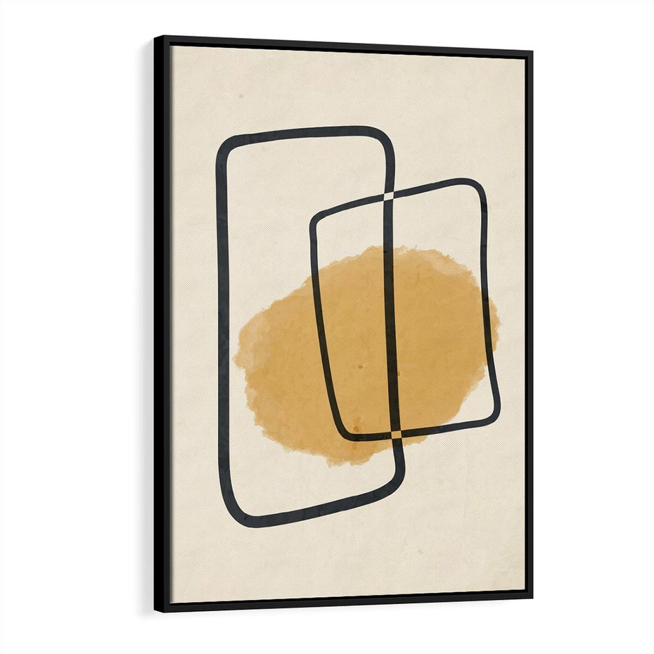 Obraz w ramie 50x70 - Rozkwitające Formy - abstrakcyjne nieregularne kształty, minimalistyczny plakat - rama czarna