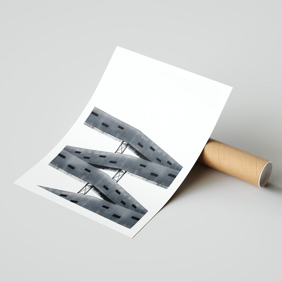 Plakat bez ramy 30x40 - Monochromatyczna Sztuka Nowoczesnych Budynków - architektura, nowoczesne formy