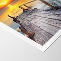 Plakat bez ramy 30x40 - Zachód nad jeziorem z pomostem - pomost, jezioro