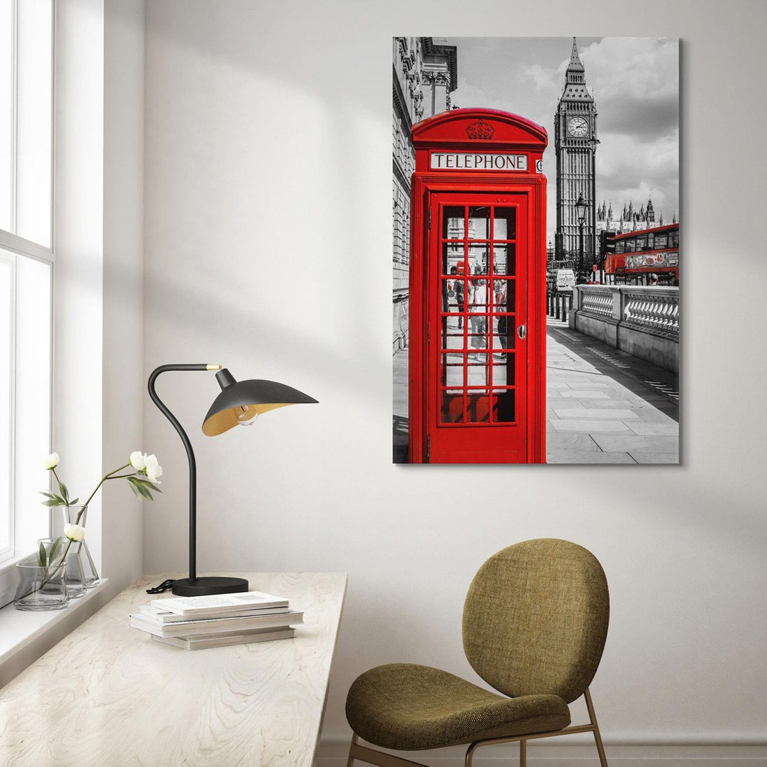 Obraz na płótnie 50x70 - Budka w Londynie - Londyn, budka