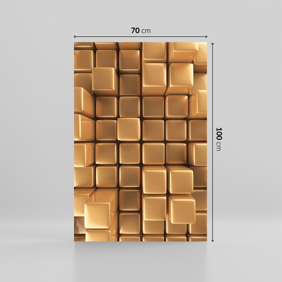 Obraz na płótnie 70x100 - Błyszcząca Elegancja - złoto, 3d