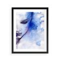 Plakat w ramie 40x50 - Graficzna magia kobiecej twarzy - grafika, kobieta - rama czarna