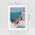 Plakat w ramie 30x40 - Magiczna Wyspa na Twojej Ścianie - Santorini, wyspa - rama biała