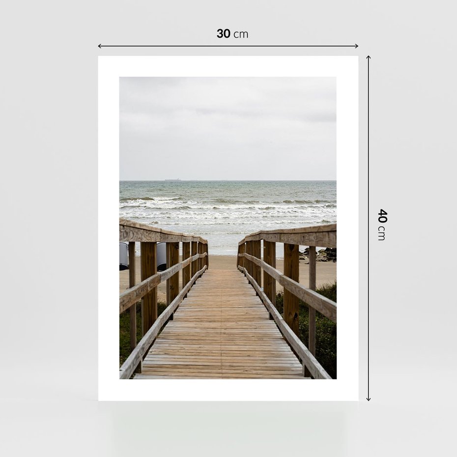 Plakat bez ramy 30x40 - Morze i drewniany pomost - morze, pomost