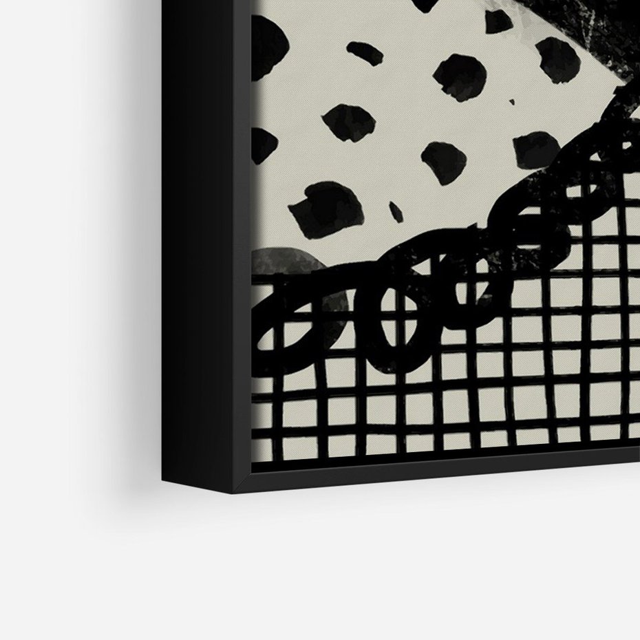 Obraz w ramie 70x100 - Nieznanie Zaskoczenia - bstrakcyjna mroczna kompozycja, nieregularne - rama czarna