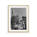 Plakat w ramie 30x40 - Pustynny Klimat - czarno białe zdjecie, pustynia - rama drewno