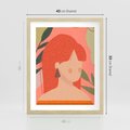 Plakat w ramie 40x50 - Kobieca Refleksja - nowoczesny plakat, styl retro - rama drewno