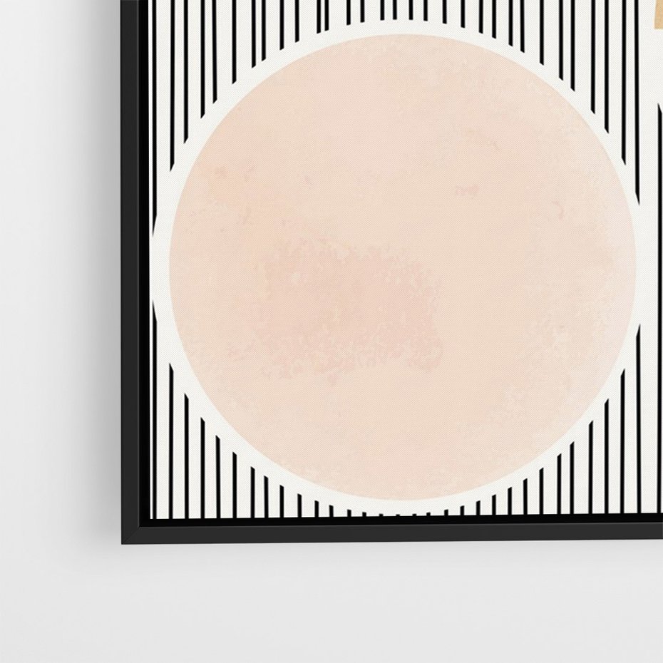 Obraz w ramie 50x70 - Przenikające Kształty - abstrkacyjna nowoczesna sztuka, koła okręgi - rama czarna