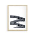 Plakat w ramie 30x40 - Monochromatyczna Sztuka Nowoczesnych Budynków - architektura, nowoczesne formy - rama drewno