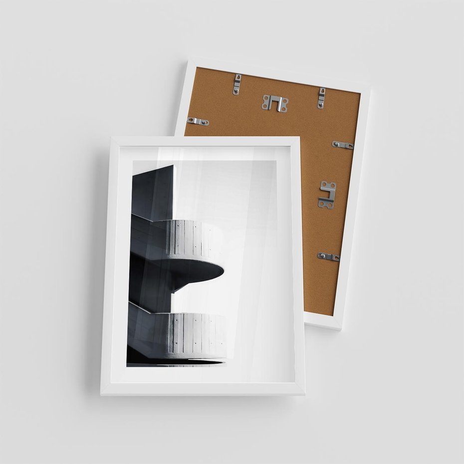 Plakat w ramie 30x40 - Elegancja Współczesności - architektura, nowoczesne formy - rama biała