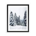 Plakat w ramie 40x50 - Zimowy Las Pod Kołdrą - las, zima - rama czarna